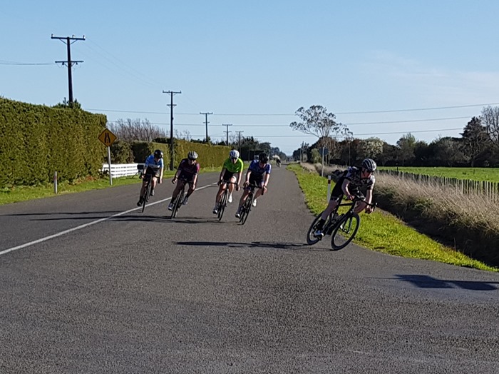 Race 2 A1 Loops 1 Sept 2018.  {Philip Wilson} turning from Tainoui rd to Reid Line East
