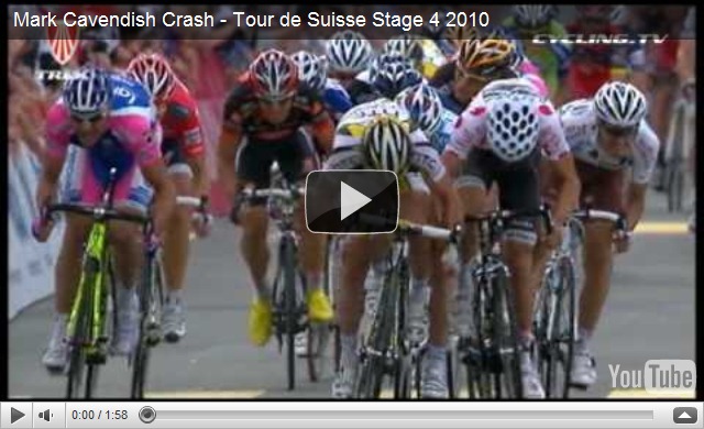 Mark Cavendish Crash – Tour de Suisse Stage 4 2010