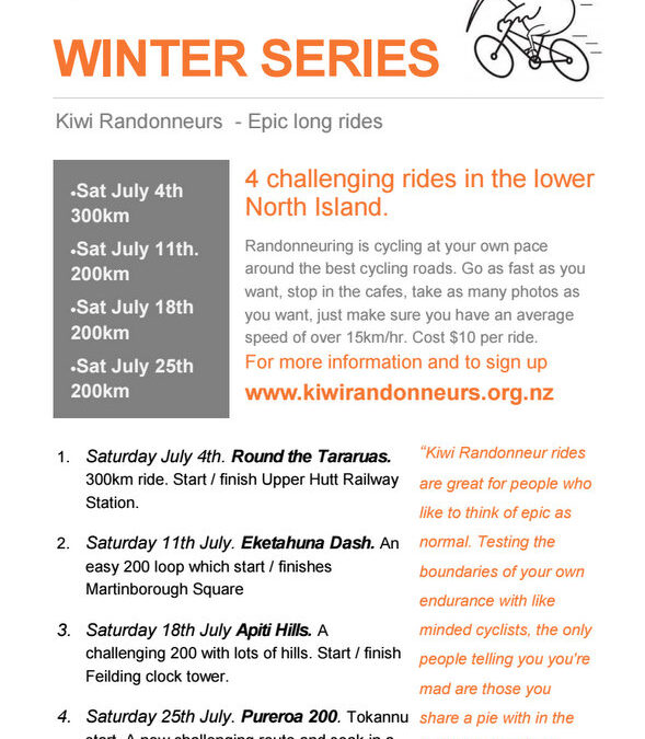 Kiwi Randonneurs Winter Series