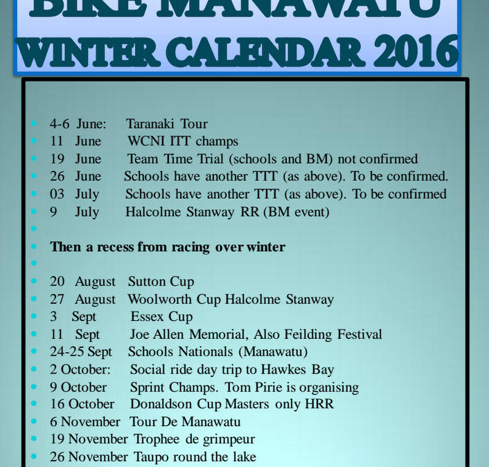 Winter Racing Calendar 2016