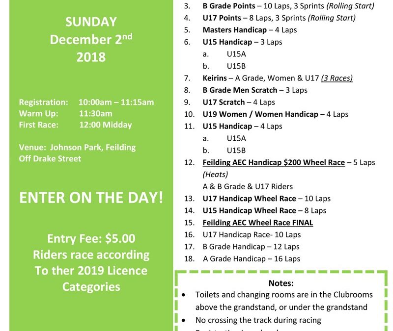 BikeManawatu Track Carnival 2018