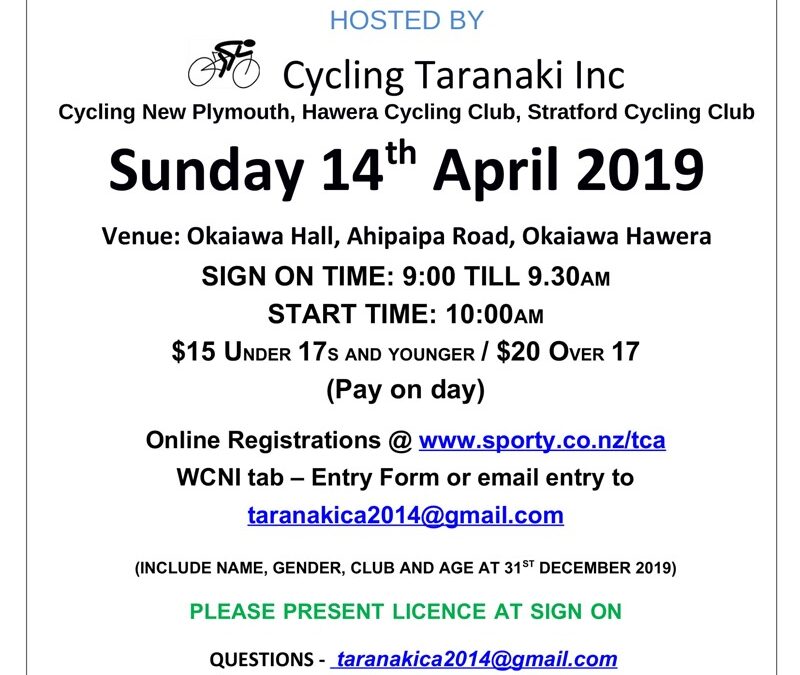 WCNI Age Group Road Champs hosted by Cycling Taranaki – 2019