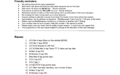 Track Cycling Programme – Sunday 17 November 2019