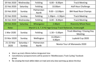 BikeManawatu Track Programme 2020