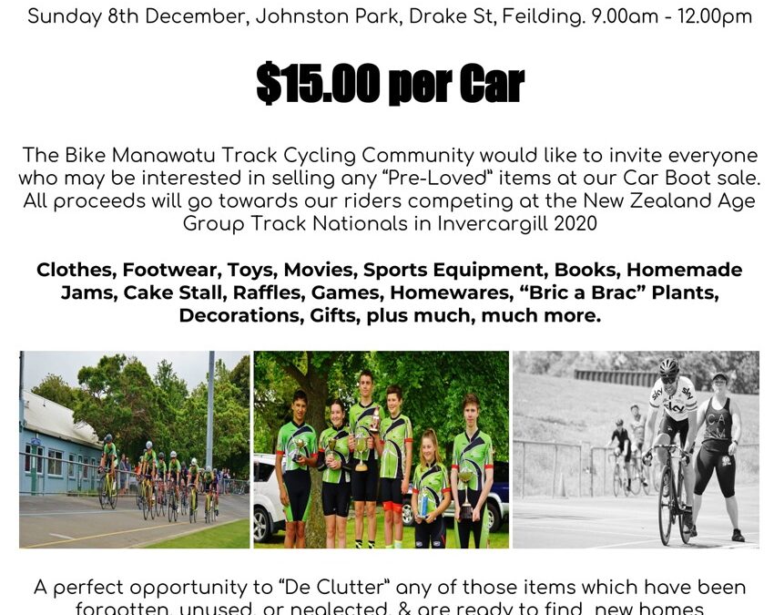 BikeManawatu Track, Car Boot Sale Fundraiser 2019