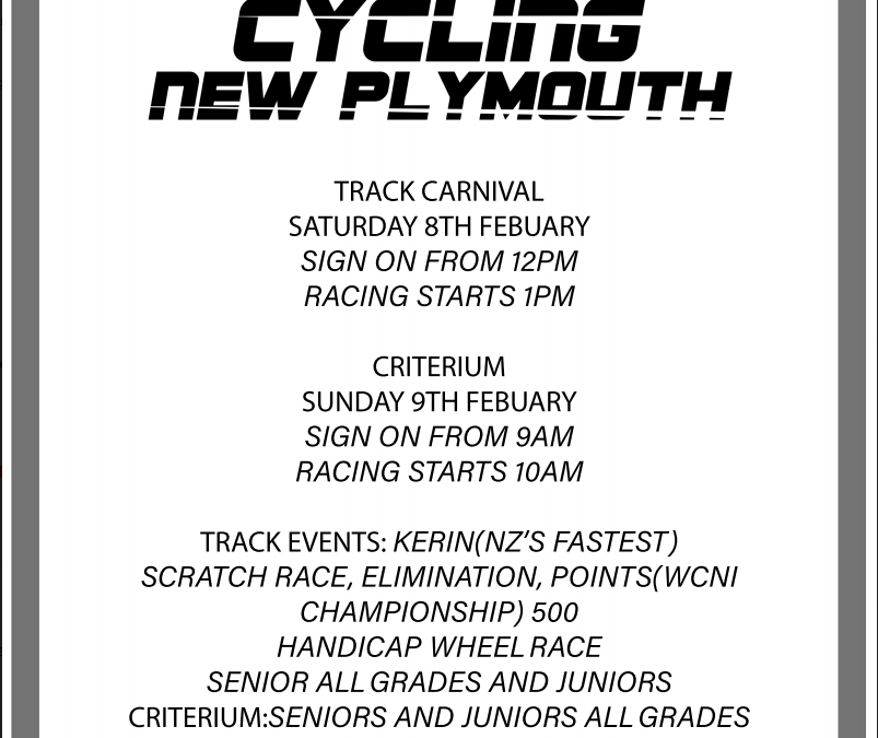 CNP Track Carnival 8th Feb – Crit 9th Feb  2020