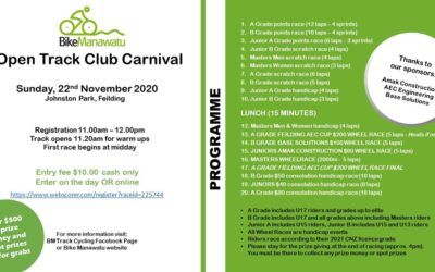 Bike Manawatu Carnival Programme–22 November 2020