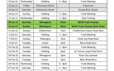 Bike Manawatu Track Programme 2021