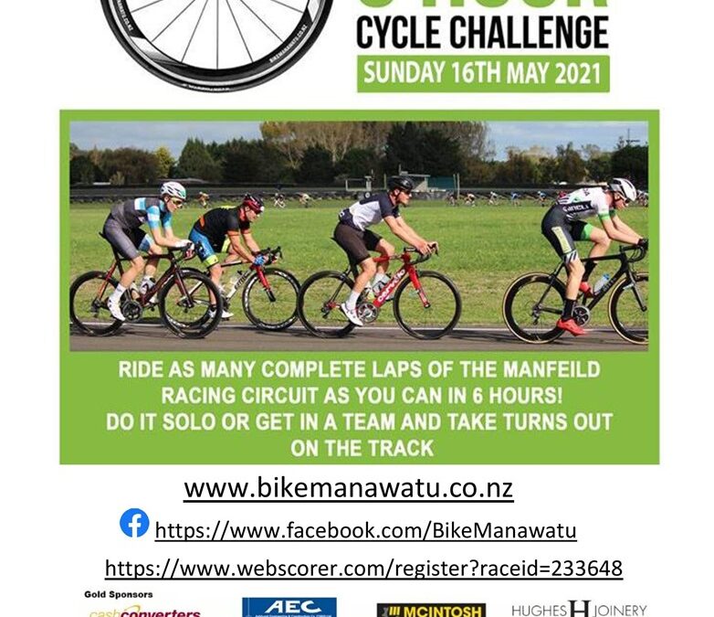 Manfeild 6 Hour Cycle Challenge–Online registrations close 11th May 2021